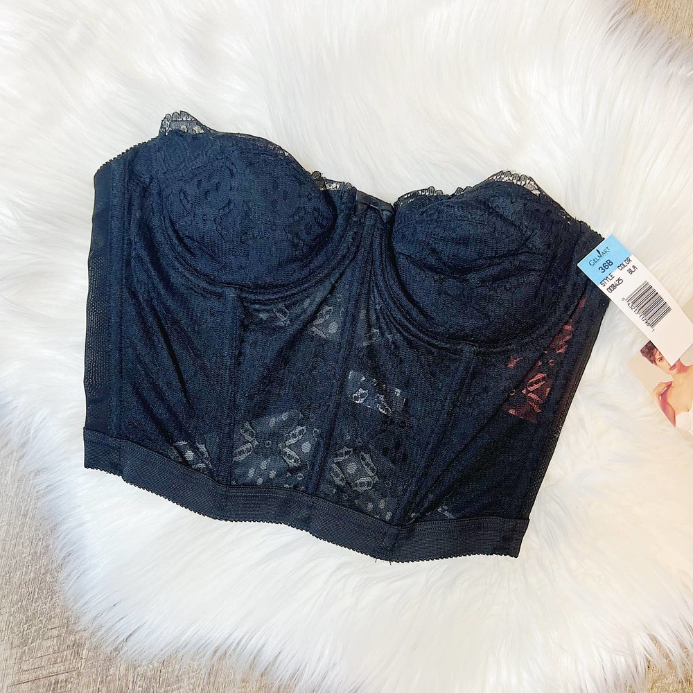 Vintage Gelmart Black Lace Bustier 1980's